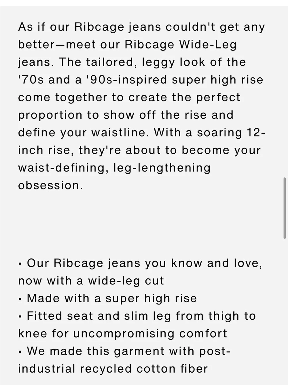 Levi’s Ribcage Wide Leg Jeans 28x34 - Picture 7 of 11